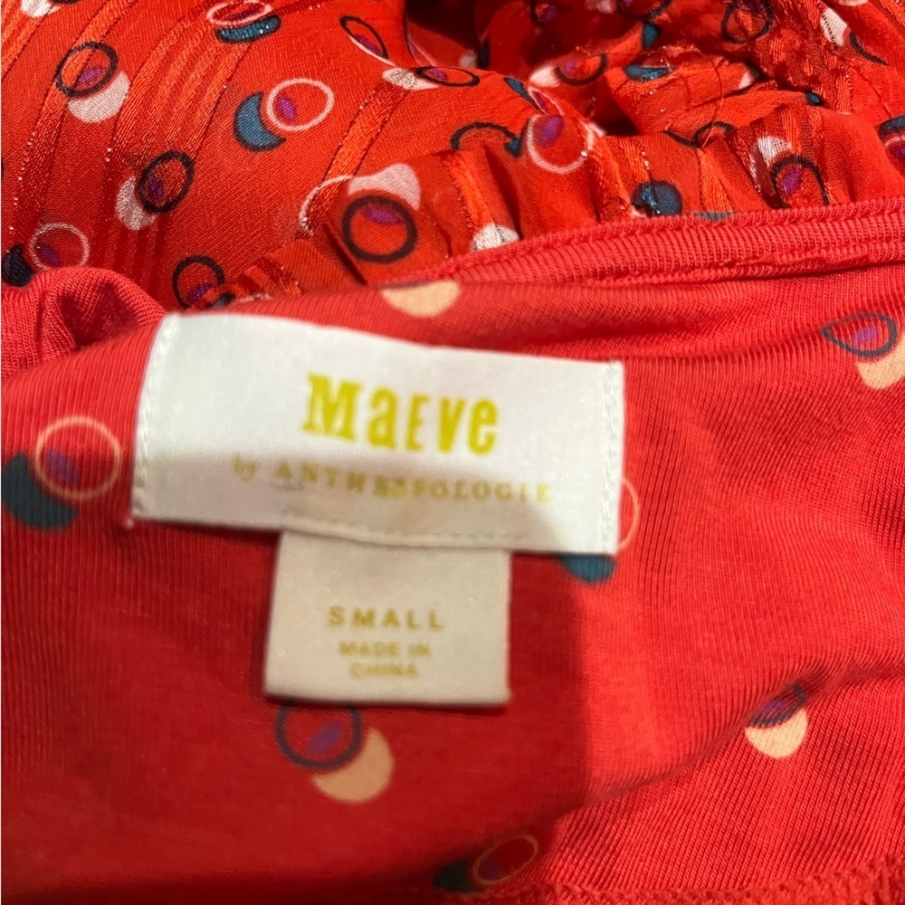 Anthropologie Maeve Jacquin viscose ruffle
Peasant Blouse shirt small boho - Picture 6 of 6